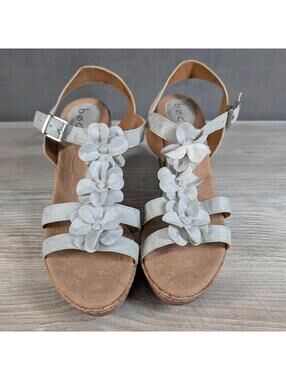 BOC Womens Size 11 Gray Floral Strappy Sandals Comfort Casual Summer Shoes